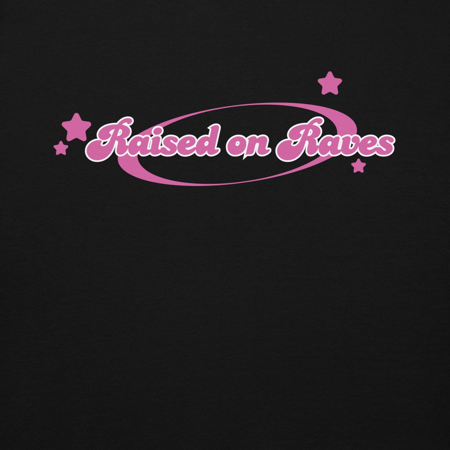 Gen X hoodie Raised on Raves black logo variant by N.X. Originals