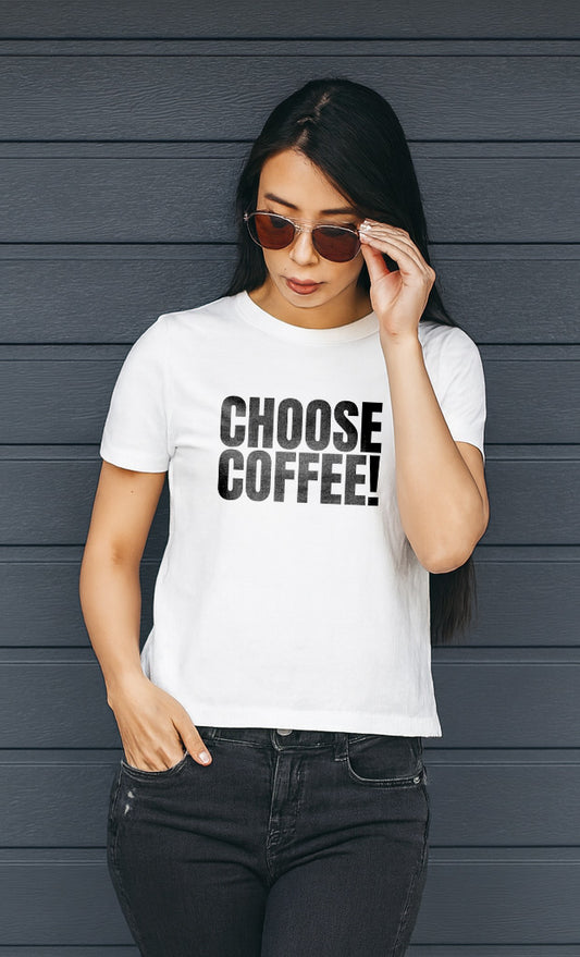 Gen X shirt Choose Coffee white edition by N.X. Originals – retro parody design