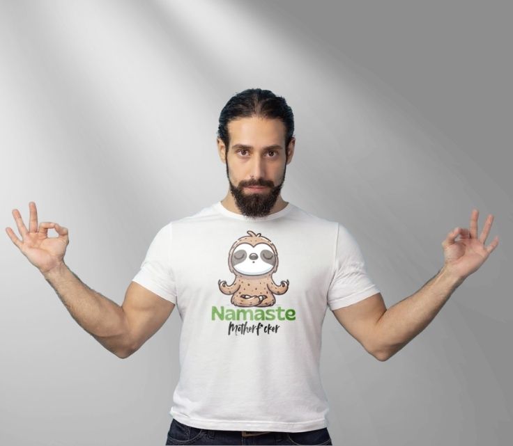originals.jpg
Gen X shirt Namaste Motherf*cker Sloth by N.X. Originals – funny retro yoga parody