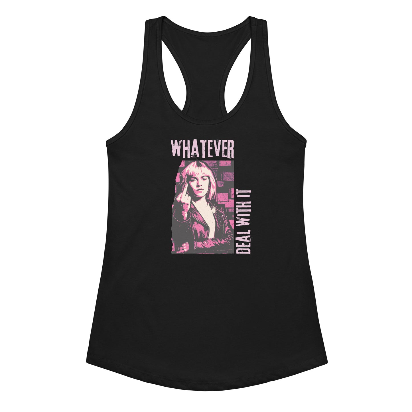 Gen X tank top Whatever, Deal with It black logo variant by N.X. Originals
