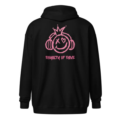 Gen X hoodie Royalty of Rave pink logo variant by N.X. Originals