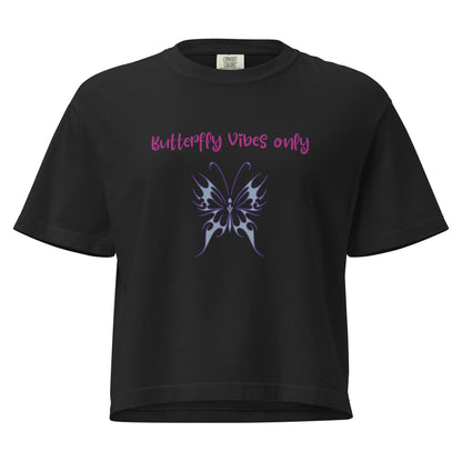 Gen X shirt Butterfly Vibes Only black logo variant by N.X. Originals
