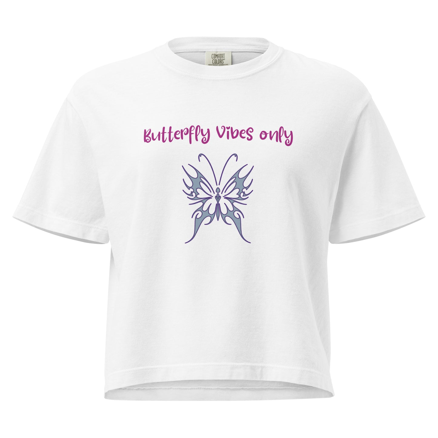 Gen X shirt Butterfly Vibes Only white logo variant by N.X. Originals