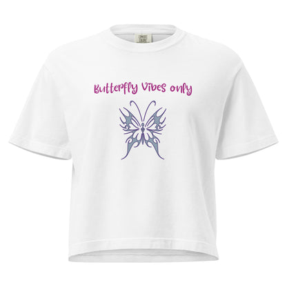 Gen X shirt Butterfly Vibes Only white logo variant by N.X. Originals