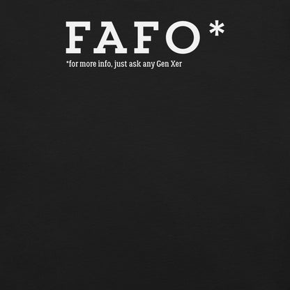 Gen X shirt FAFO black logo variant by N.X. Originals