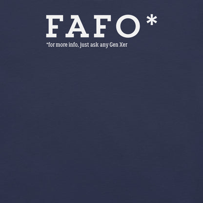 Gen X shirt FAFO navy logo variant by N.X. Originals