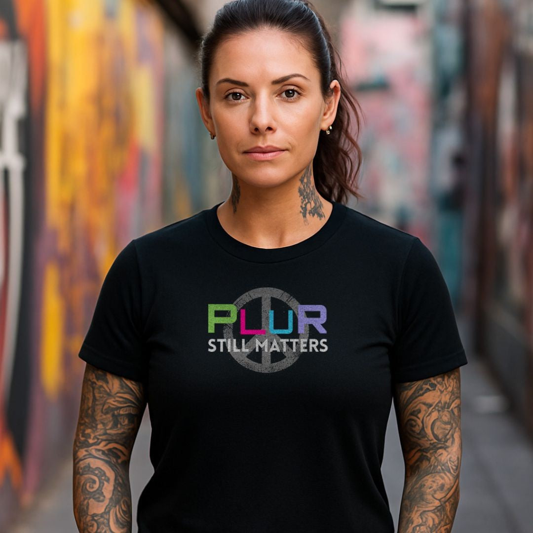 Gen X shirt PLUR Still Matters by N.X. Originals – 90s rave statement design