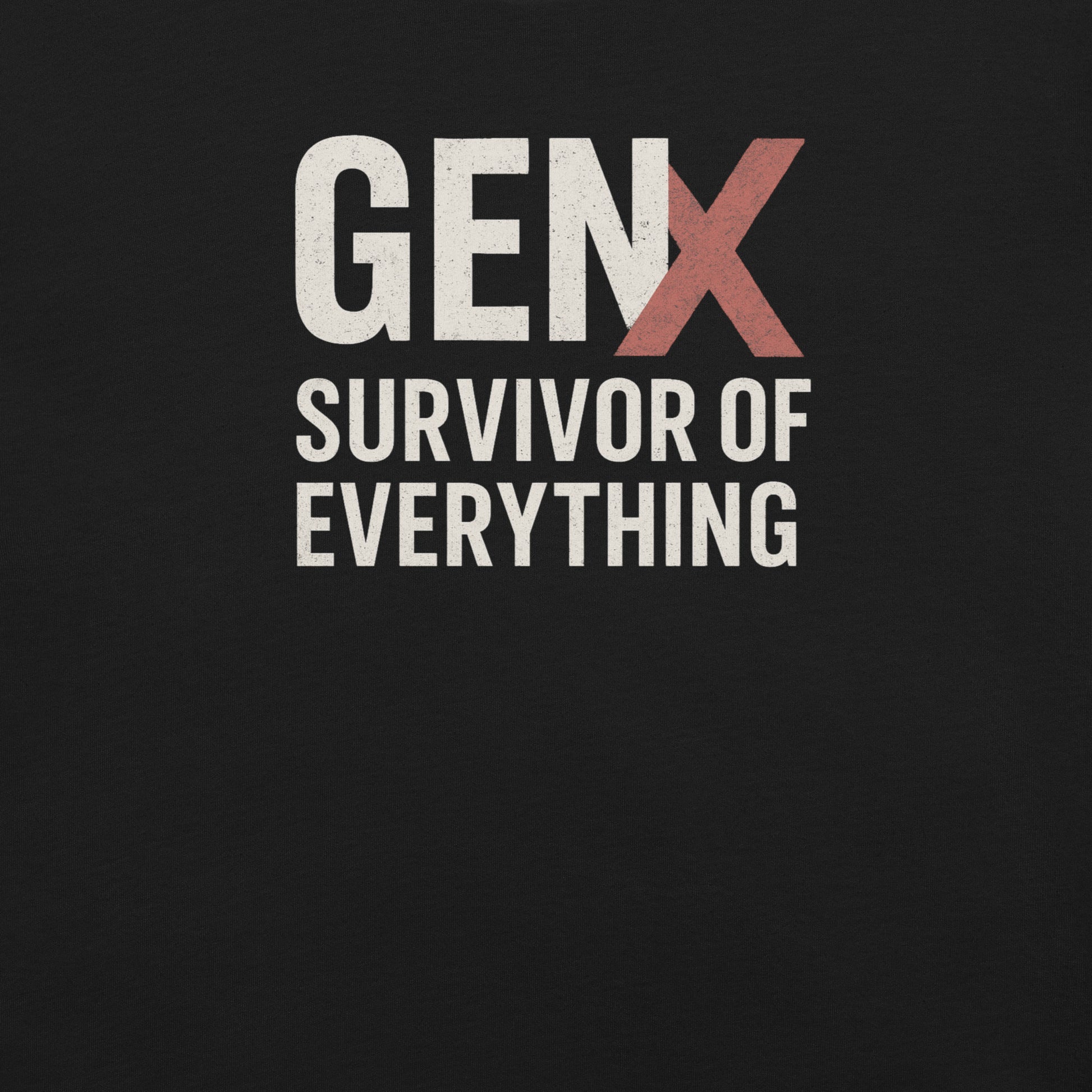 Gen X shirt Survivor black logo by N.X. Originals mockup